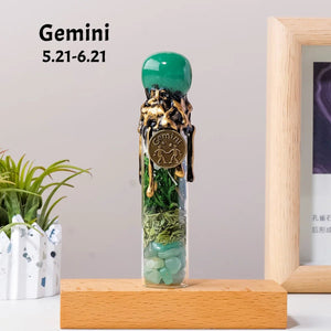 Natural Crystal Zodiac Wishing Bottle - Alignment - My Zen Temple