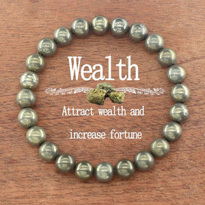 Pyrite Beaded Bracelets - Wealth - My Zen Temple