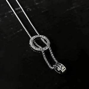 Tibetan Six-Word Mantra Spinning Ring Pendant Necklace - Clarity - My Zen Temple