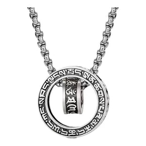 Tibetan Six-Word Mantra Spinning Ring Pendant Necklace - Clarity - My Zen Temple