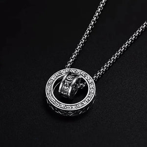 Tibetan Six-Word Mantra Spinning Ring Pendant Necklace - Clarity - My Zen Temple