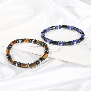 Tiger Eye & Lapis Lazuli Beaded Bracelets - Strength & Wisdom - My Zen Temple