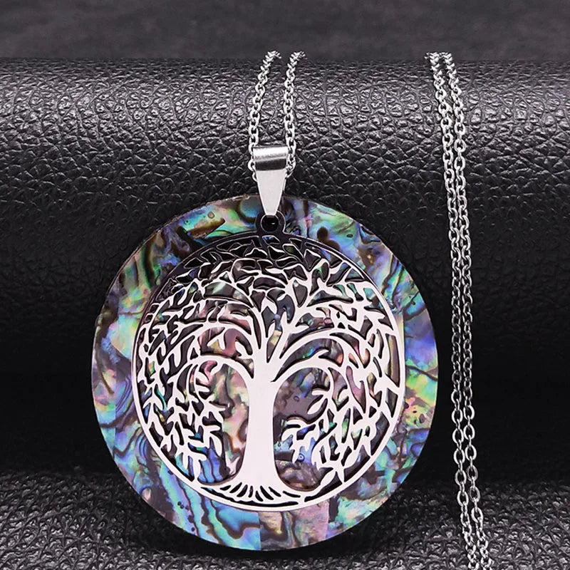 Tree of Life Abalone Shell Necklaces