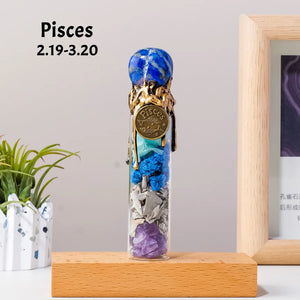 Natural Crystal Zodiac Wishing Bottle - Alignment