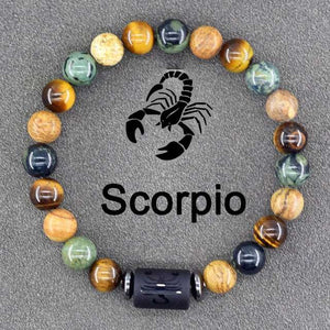 Agate Zodiac Bead Bracelet