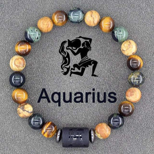 Agate Zodiac Bead Bracelet