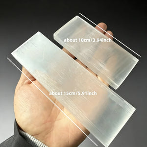 Natural Selenite Rectangular Charging Plate - Energy Cleansing