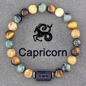 Agate Zodiac Bead Bracelet