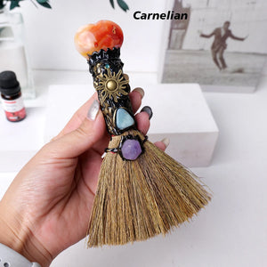Crystal Besom Witch Broom - Cleansing