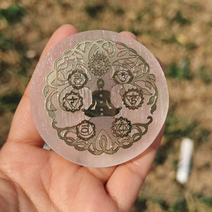Natural Selenite Charging Plate - Energy Cleansing