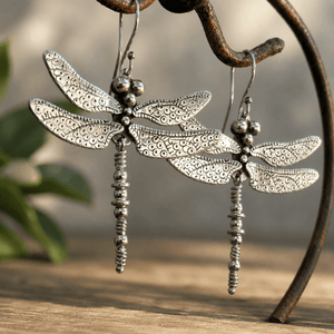 Vintage Dragonfly Dangle Earrings - Growth - My Zen Temple