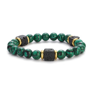 Malachite & Lava Bracelet – Strength