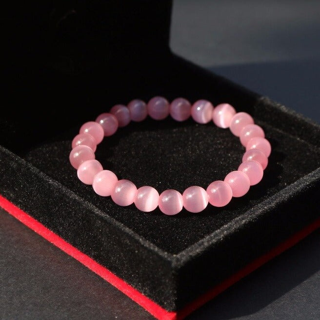 Pink Opal Bead Bracelet