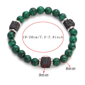 Malachite & Lava Bracelet – Strength