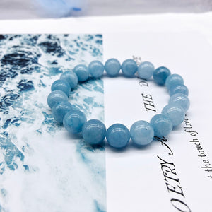 Blue Aquamarine Bead Bracelet