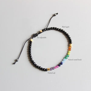 7 Chakra Bracelet – Black Agate - My Zen Temple