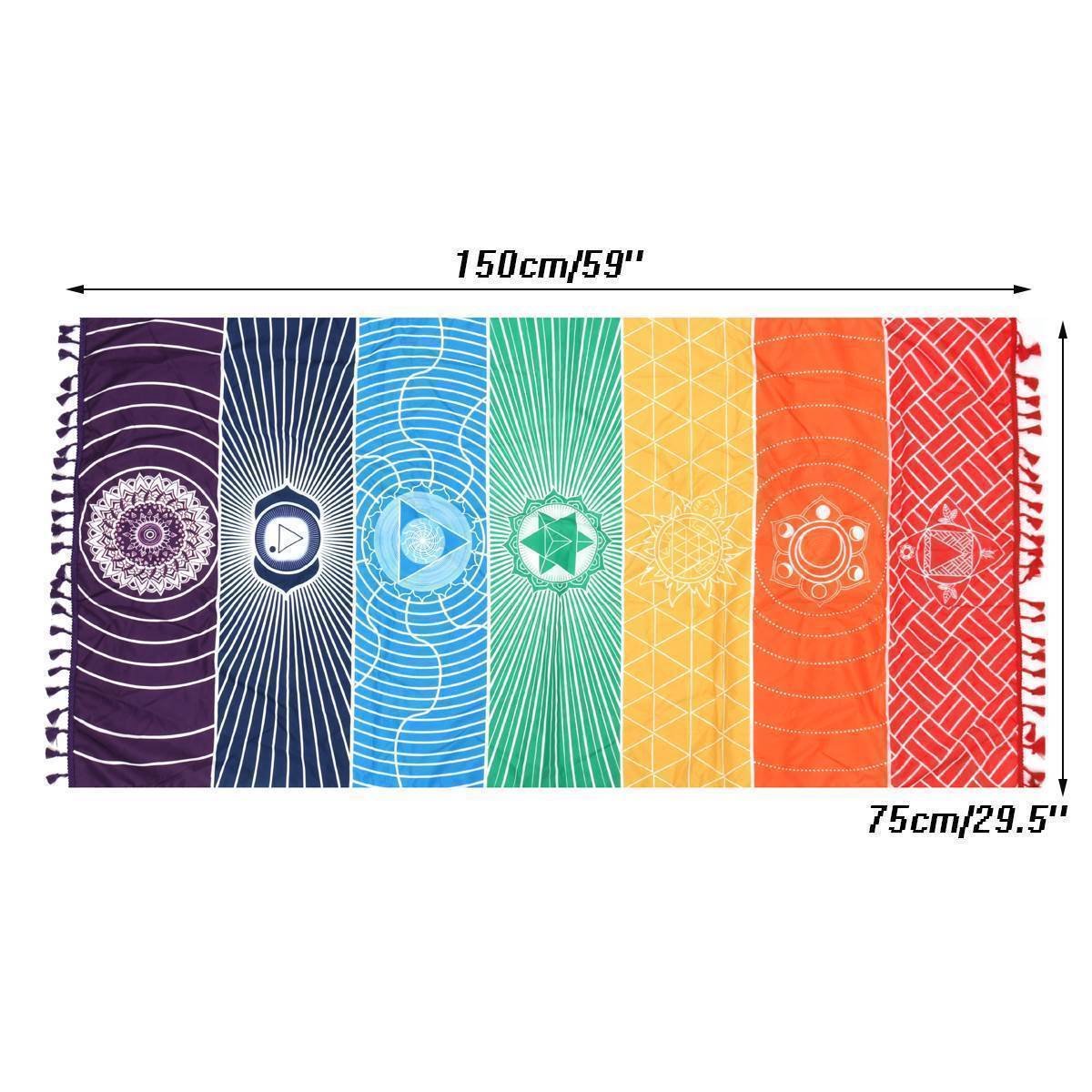 Chakra Tapestry Wall Hanger - 12.5 wide x 51 inch long - 32.5