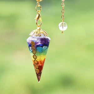 7 Chakra Orgonite Reiki Natural Stone Pendulum -Decoration Objects My Zen Temple