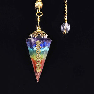 7 Chakra Orgonite Reiki Natural Stone Pendulum -Decoration Objects My Zen Temple