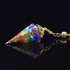 7 Chakra Orgonite Reiki Natural Stone Pendulum -Decoration Objects My Zen Temple