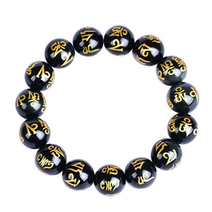 Mantra Obsidian Bracelet – Protection