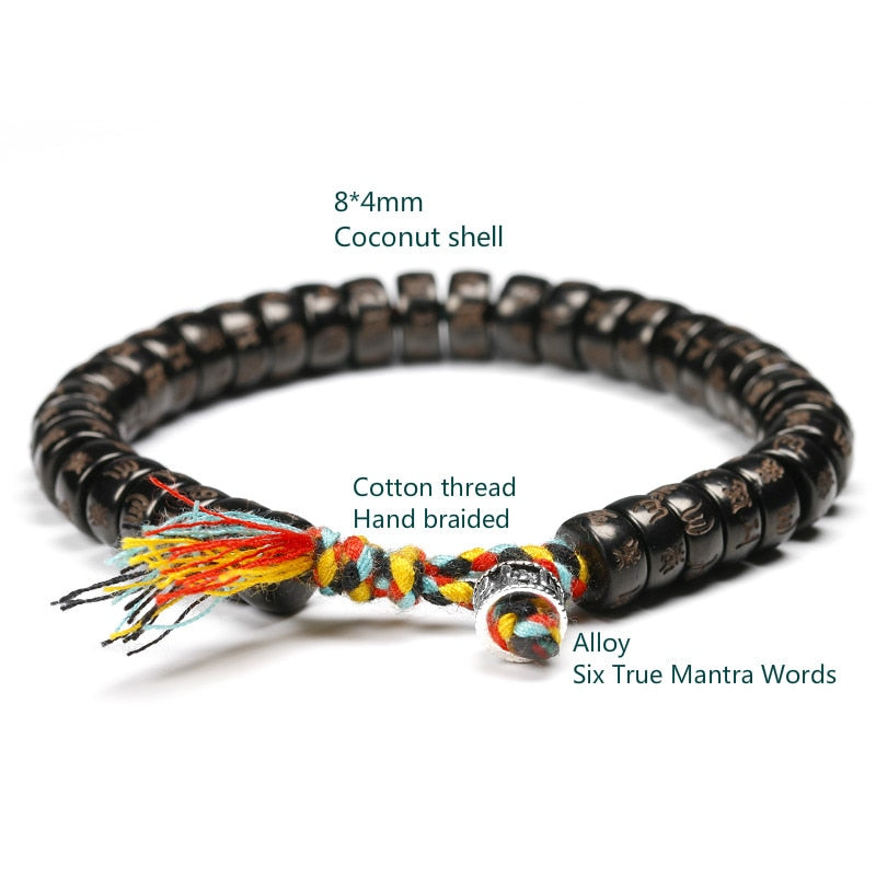 Six Mantra Carved Bracelet
