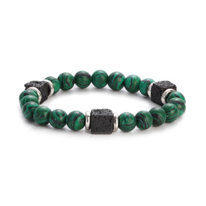 Malachite & Lava Bracelet – Strength