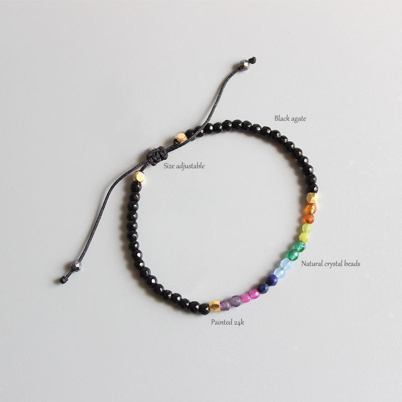 Black Agate "Delicate Beads" Bracelet -Malas and Bracelets My Zen Temple