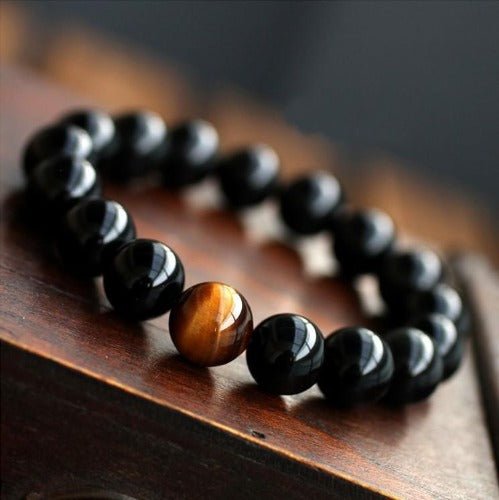 Black Onyx Bracelet with 18K Gold Plated Bead – Luxar