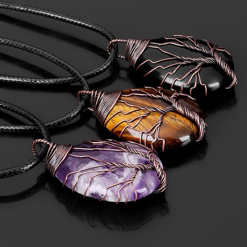 Wire-Wrapped Crystal Necklace - My Zen Temple Wire-Wrapped Crystal Necklace - My Zen Temple