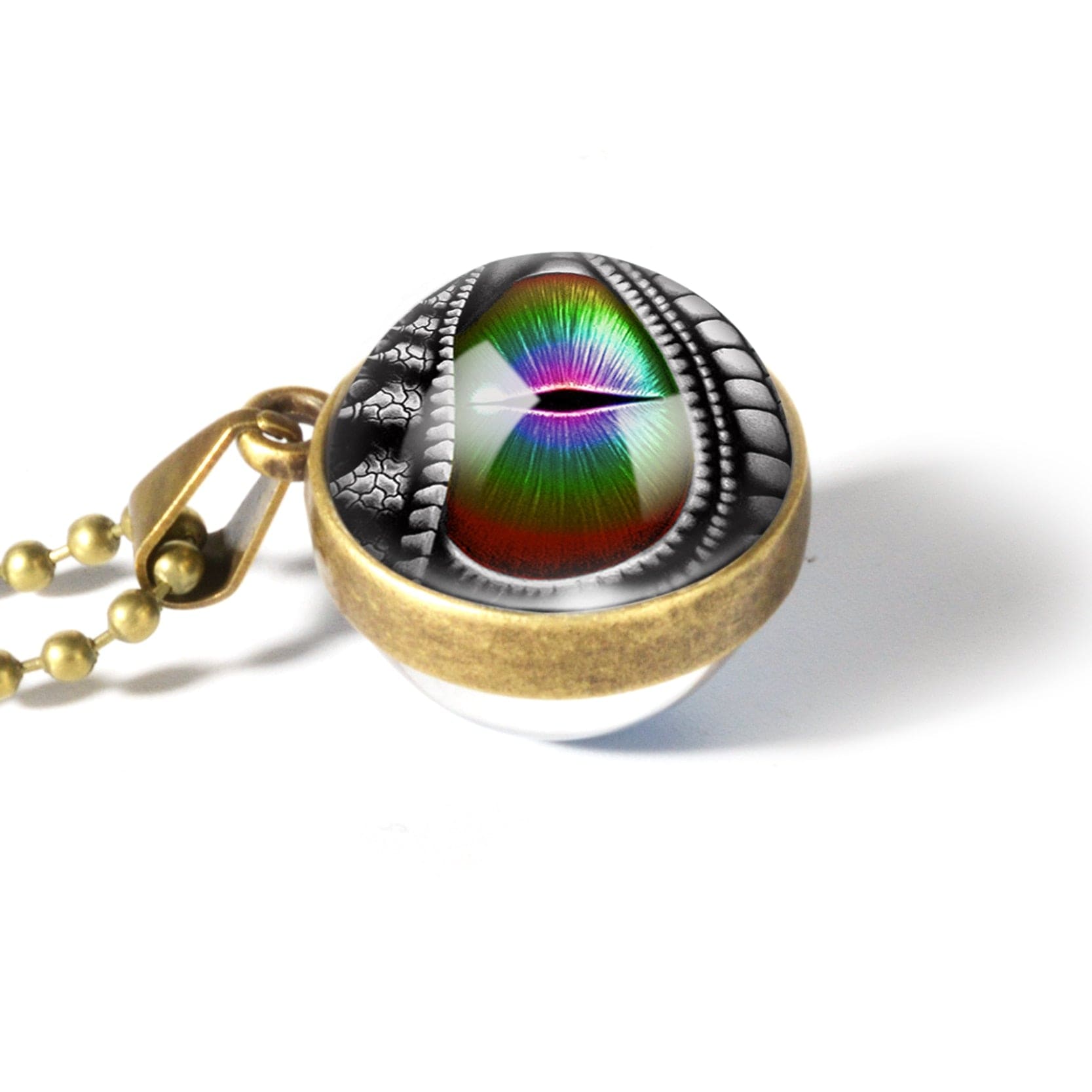 Dragon Eyes Glass Ball Pendant Necklace -Necklaces My Zen Temple