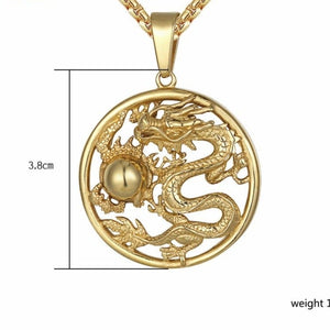 Dragon Stainless Steel Gold Silver Pendant -Necklaces My Zen Temple