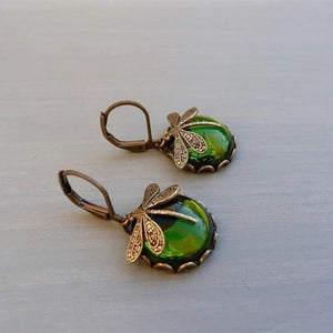 Dragonfly Vintage Bronze Earrings -Earrings My Zen Temple