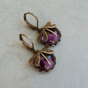 Dragonfly Vintage Bronze Earrings -Earrings My Zen Temple