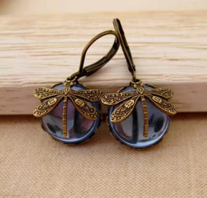Dragonfly Vintage Bronze Earrings -Earrings My Zen Temple