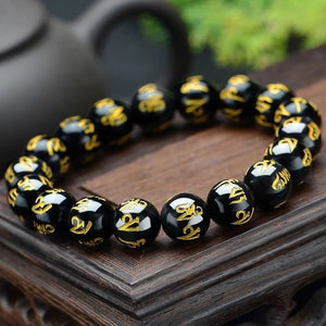 Mantra Obsidian Bracelet – Protection