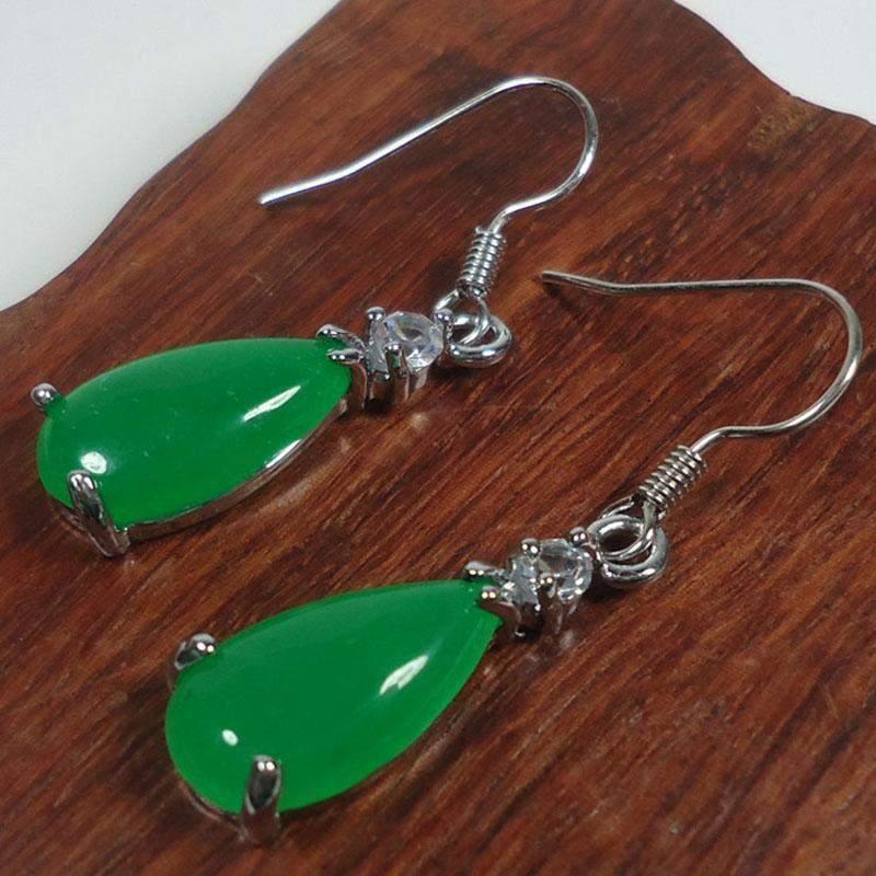 Original Pure Natural Hetian Jade Green Jade Earrings Women's S925 Sterling  Silver Gold-Plated Jade Earrings Women's Gift - AliExpress