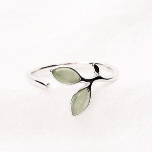 Green Opal Leaf Ring – Balance - My Zen Temple