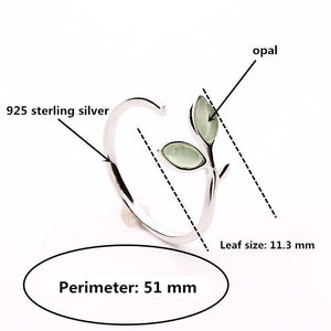 Green Opal Leaf Ring – Balance - My Zen Temple