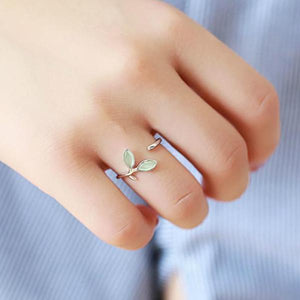 Green Opal Leaf Ring – Balance - My Zen Temple