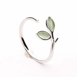 Green Opal Leaf Ring – Balance - My Zen Temple