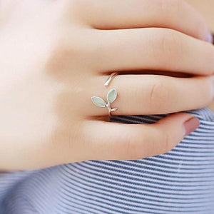 Green Opal Leaf Ring – Balance - My Zen Temple
