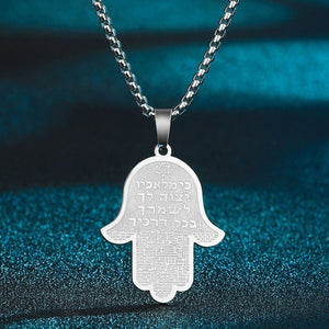 Hamsa Hand Of Fatima Pendant Necklace -Necklaces My Zen Temple