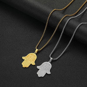 Hamsa Hand Of Fatima Pendant Necklace -Necklaces My Zen Temple