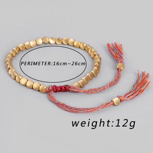 Handmade Tibetan Buddhist Braided Copper Beads Bracelets -Malas and Bracelets My Zen Temple
