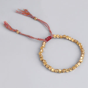 Handmade Tibetan Buddhist Braided Copper Beads Bracelets -Malas and Bracelets My Zen Temple