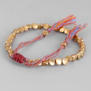 Handmade Tibetan Buddhist Braided Copper Beads Bracelets -Malas and Bracelets My Zen Temple