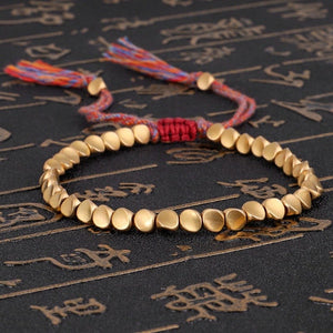 Handmade Tibetan Buddhist Braided Copper Beads Bracelets -Malas and Bracelets My Zen Temple