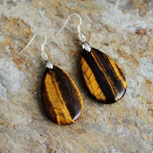 Healing Crystal Teardrop Dangle Earrings -Earrings My Zen Temple