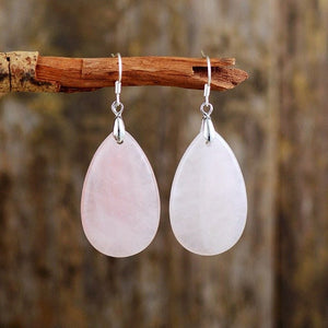 Healing Crystal Teardrop Dangle Earrings -Earrings My Zen Temple